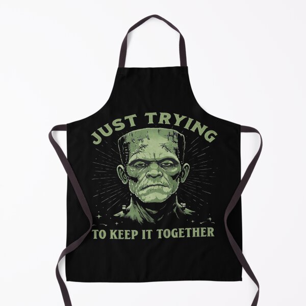 Item preview, Frankenstein Monster Humor Art – “Just Trying to Keep It Together” Mental Health Gothic Poster Tee designed and sold by Bright Nest Studio.