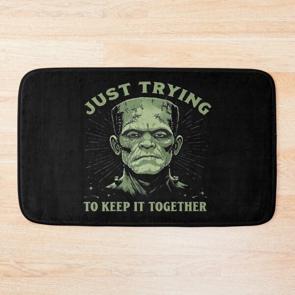 Item preview, Frankenstein Monster Humor Art – “Just Trying to Keep It Together” Mental Health Gothic Poster Tee designed and sold by Bright Nest Studio.