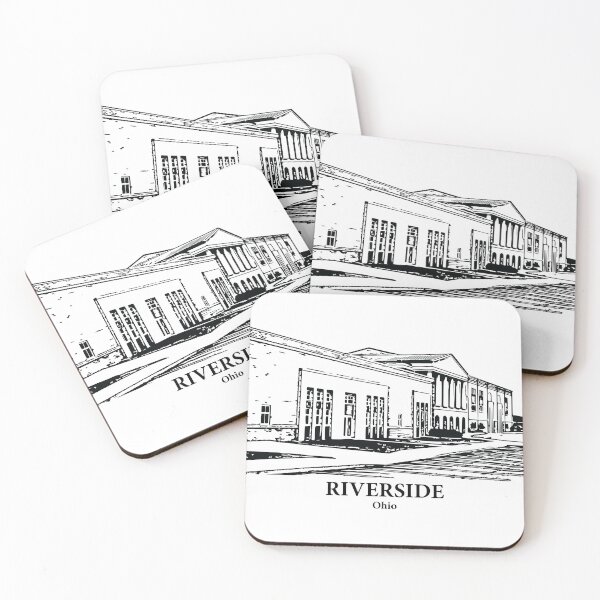 Item preview, Riverside OH - Ink Cityscape Illustration designed and sold by Lakeric Cityscapes.