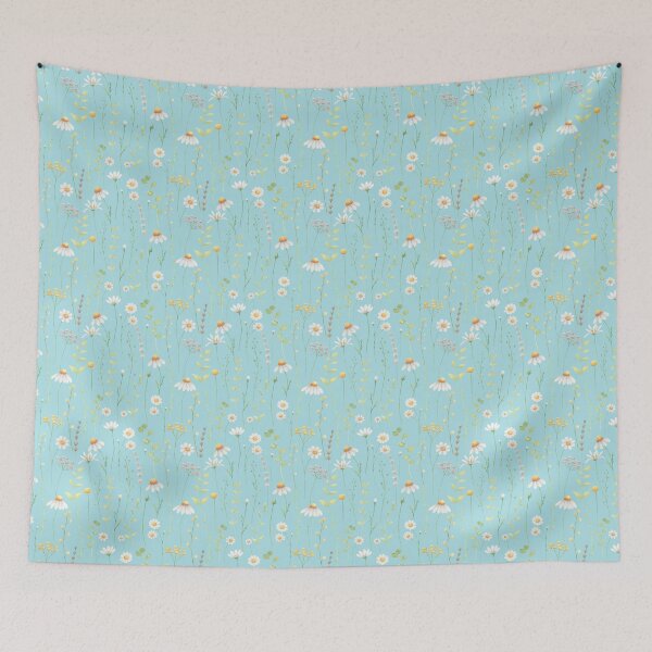 Item preview, Small flowers with blue background  designed and sold by Anisha  Vaz.