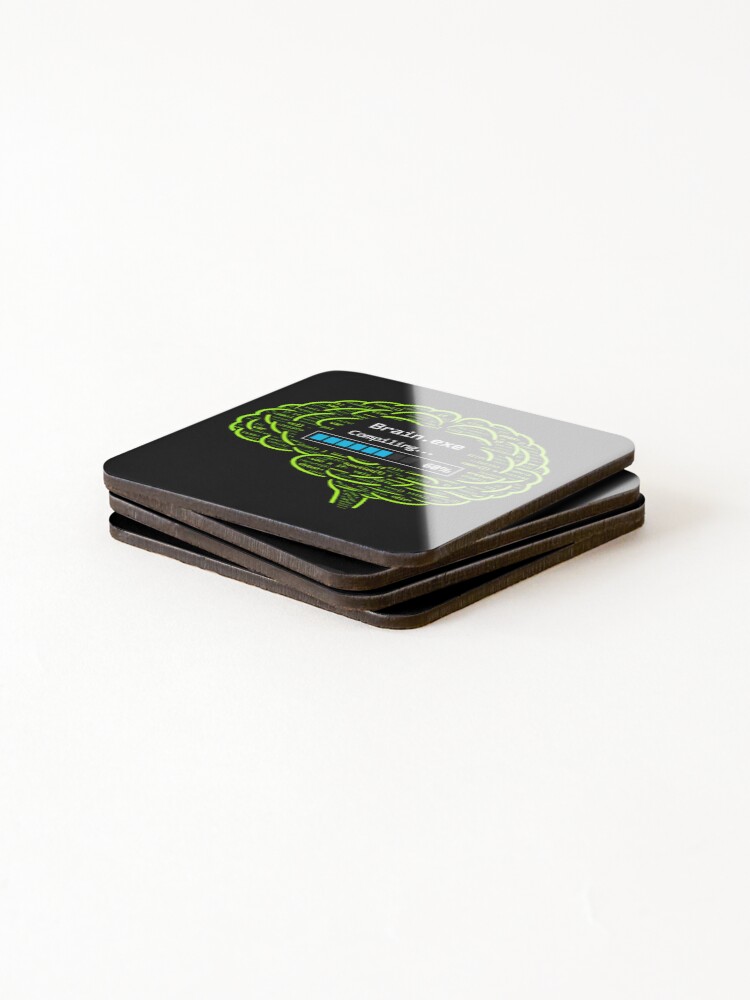 Thumbnail 4 of 5, Coasters (Set of 4), Coding Brain Compiling Tech Art designed and sold by CosmoMagiclk.