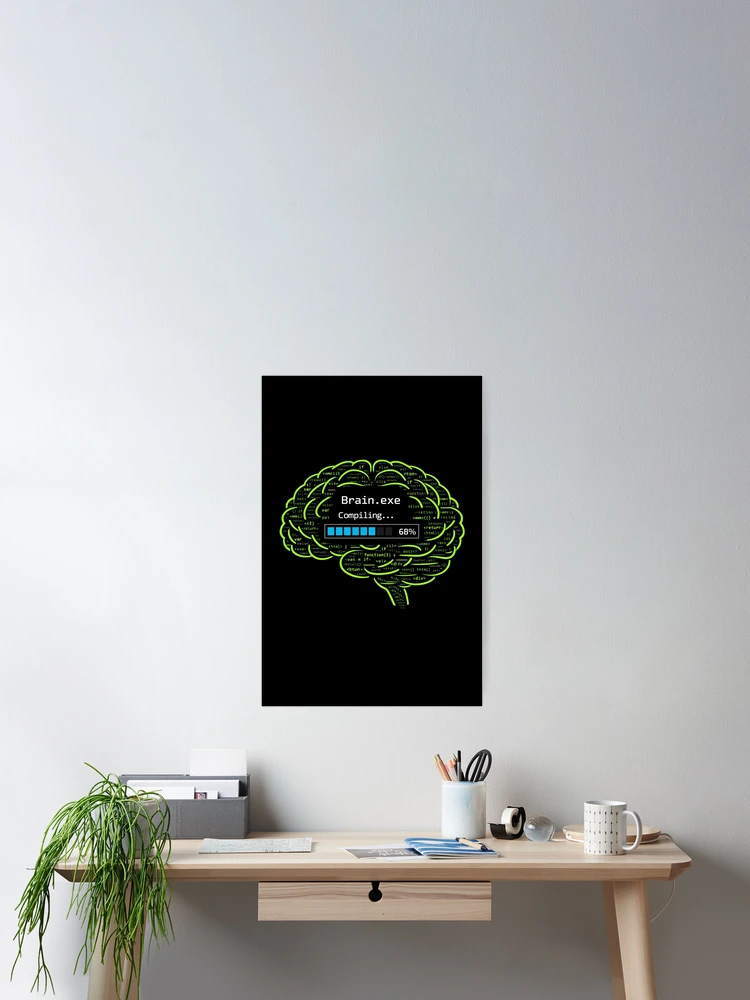 Thumbnail 2 of 3, Poster, Coding Brain Compiling Tech Art designed and sold by CosmoMagiclk.
