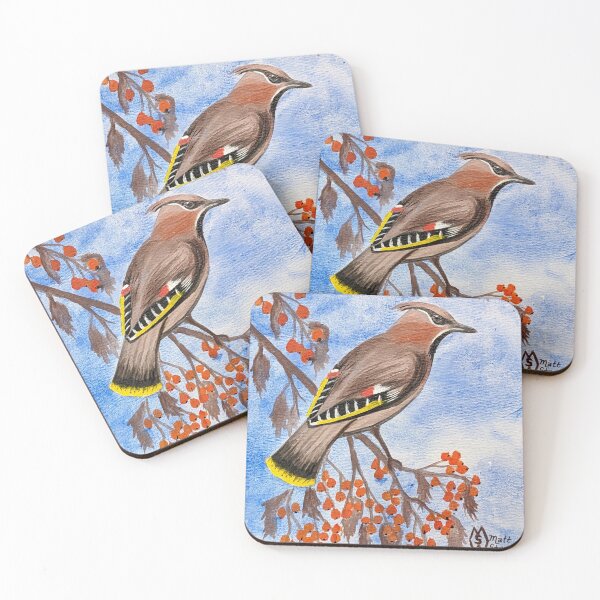 Item preview, Bohemian waxwing feasting on fruit  designed and sold by Matt Starr Fine Art .