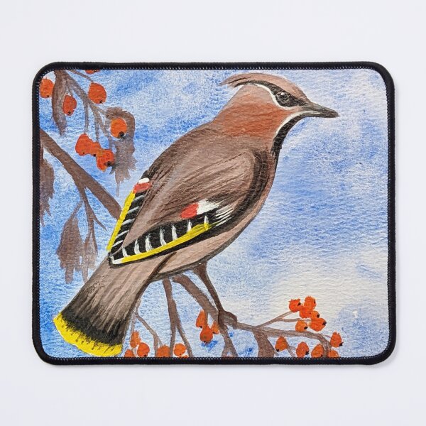 Item preview, Bohemian waxwing feasting on fruit designed and sold by Matt Starr Fine Art .