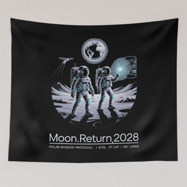 Item preview, moon mission - lunar south pole - 2028 moon landing - space patch - fictional mission - lunar exploration – selenology - space science - Orbital mechanics - Lunar site analysis designed and sold by JansenGS.