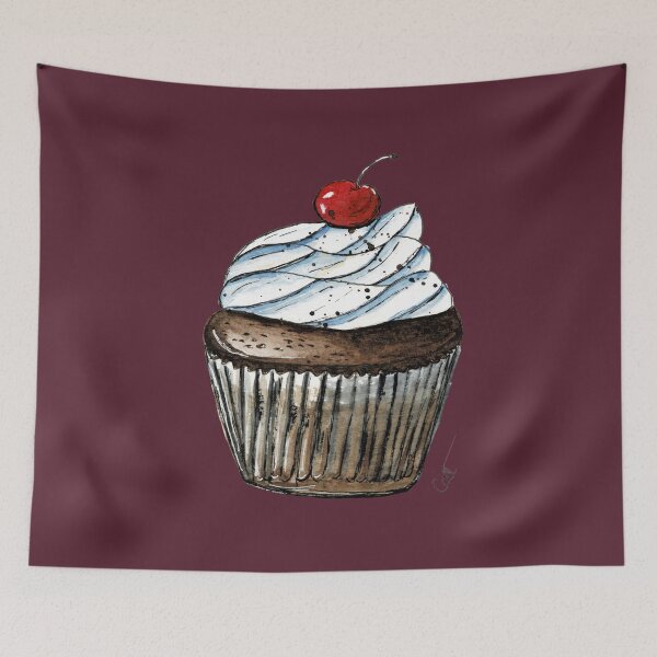 Item preview, Chocolate cupcake with whipped cream designed and sold by CatandColours.