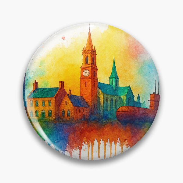 Item preview, Grimsby Skyline, Maritime Heritage in Watercolor designed and sold by Paul Thompson Photography.