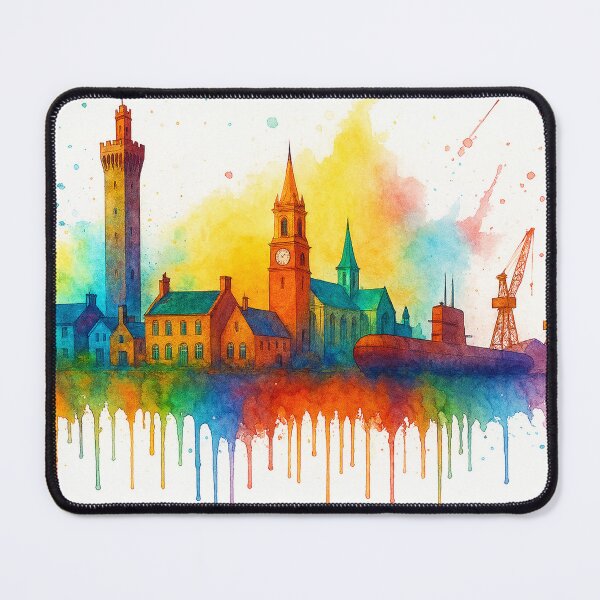 Item preview, Grimsby Skyline, Maritime Heritage in Watercolor designed and sold by Paul Thompson Photography.