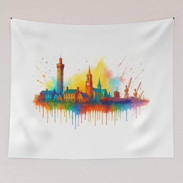 Item preview, Grimsby Skyline, Maritime Heritage in Watercolor designed and sold by Paul Thompson Photography.
