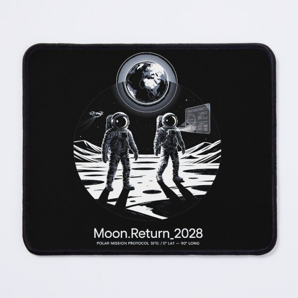 Item preview, moon mission - lunar south pole - 2028 moon landing - Space architecture - Extraterrestrial engineering - Lunar schematic - South Pole Moon mission - Mission patch aesthetic - Technical spacewear designed and sold by JansenGS.