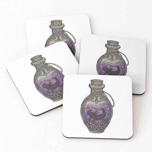 Item preview, Magic Potion Bottle Black Axolotl Witchcore designed and sold by Petzzz.