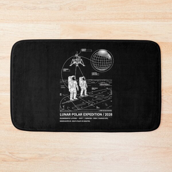 Item preview, moon mission - lunar south pole - 2028 moon landing - Space architecture - Extraterrestrial engineering - Lunar schematic - South Pole Moon mission - Mission patch aesthetic - Technical spacewear designed and sold by JansenGS.