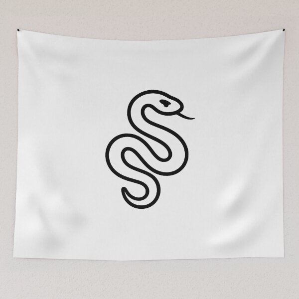 Item preview, Stylized minimalist snake (black and white ver) designed and sold by Moonshroomarts.