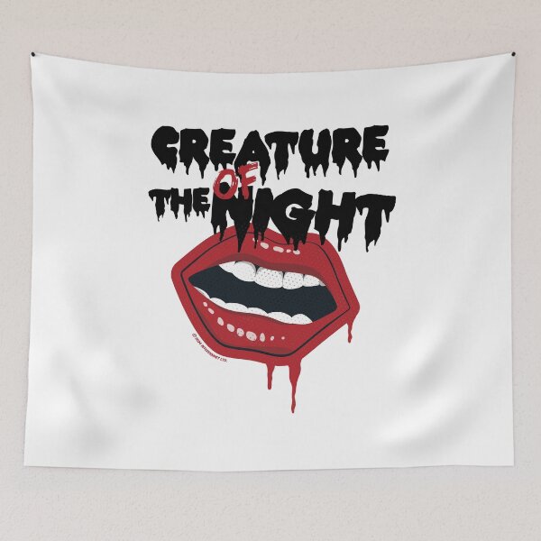 Item preview, Rocky Horror Show Creature Of The Night Mouth Black Text designed and sold by All-And-Every.