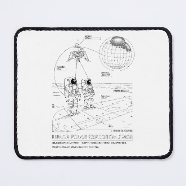 Item preview, 2028 moon landing - Mission data schematic - South Pole descent - 2028 Moon surface operations - Next-gen astronaut - Field science - Lunar researcher – Astrogeology - Science expedition designed and sold by JansenGS.