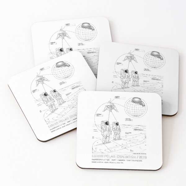 Item preview, 2028 moon landing - Mission data schematic - South Pole descent - 2028 Moon surface operations - Next-gen astronaut - Field science - Lunar researcher – Astrogeology - Science expedition designed and sold by JansenGS.