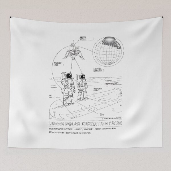 Item preview, 2028 moon landing - Mission data schematic - South Pole descent - 2028 Moon surface operations - Next-gen astronaut - Field science - Lunar researcher – Astrogeology - Science expedition designed and sold by JansenGS.