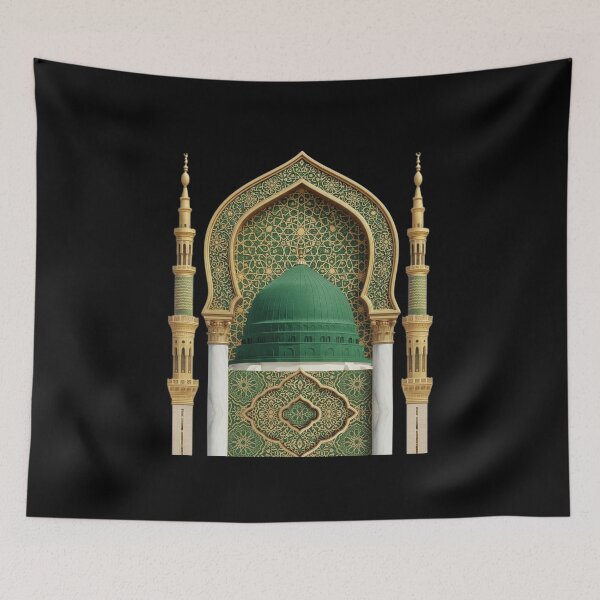 Item preview, Sacred Green Dome of Madinah (V.2) : Elegant Islamic Architectural Art designed and sold by D-Islamic.