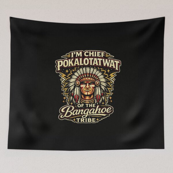 Item preview, I Am Chief Pokalotatwat Of The Bangahoe Tribe Funny Vintage Headdress designed and sold by GenioFin.