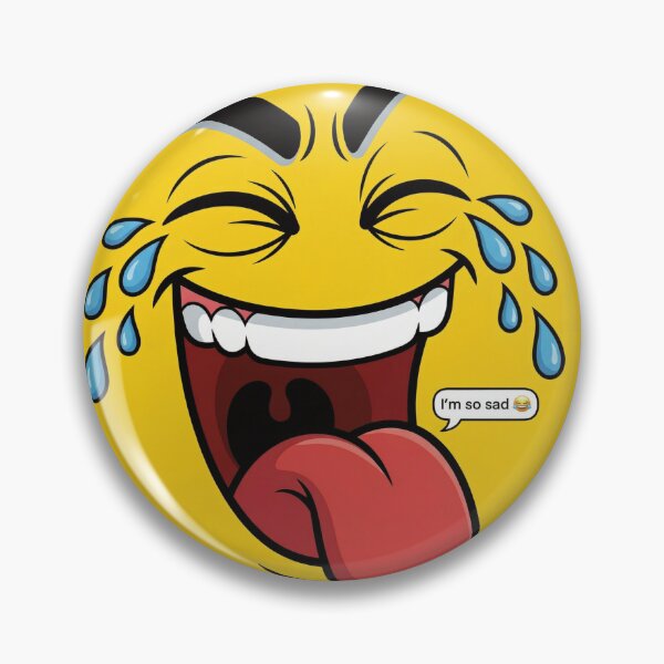 Item preview, Yellow Sarcastic Crying Laughing I'm So Sad Face designed and sold by DGtaLrtcom.
