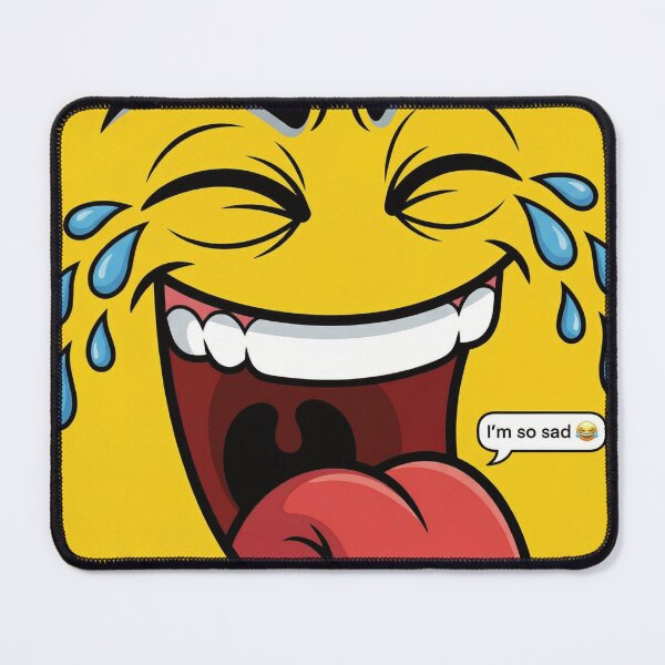 Item preview, Yellow Sarcastic Crying Laughing I'm So Sad Face designed and sold by DGtaLrtcom.
