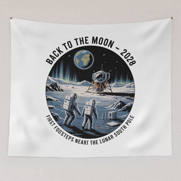 Item preview, moon mission - lunar south pole - 2028 moon landing - space patch - fictional mission - lunar exploration – selenology - space science - Orbital mechanics - Lunar site analysis designed and sold by JansenGS.