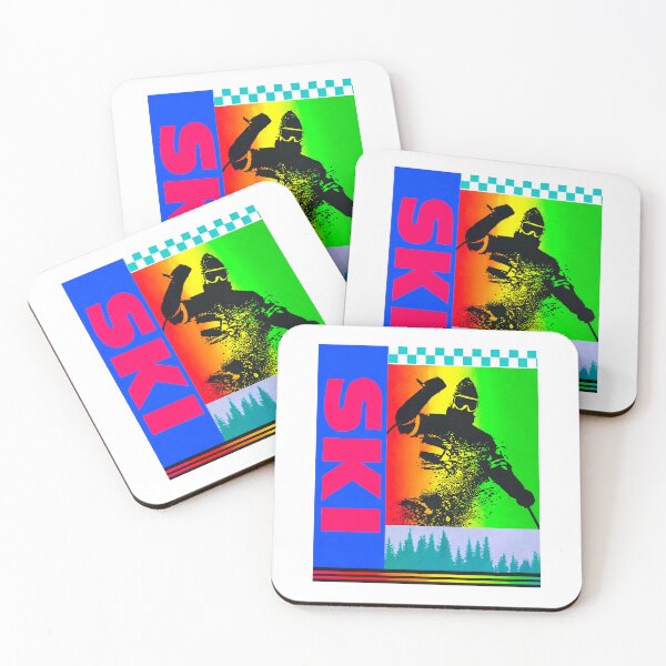 Item preview, Retro 80s Aesthetic Skiing Skier Neon Colors Design designed and sold by darklordpug.