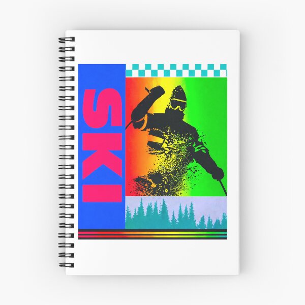 Item preview, Retro 80s Aesthetic Skiing Skier Neon Colors Design designed and sold by darklordpug.