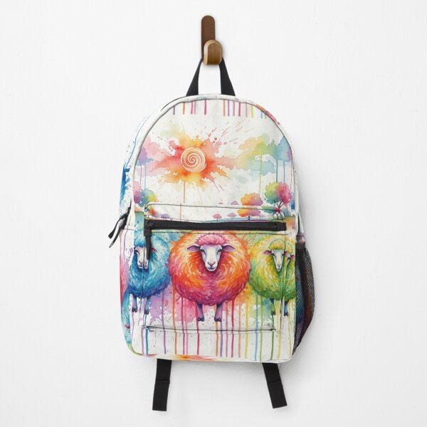 Item preview, Rainbow Flock, A Whimsical Sheep Meadow designed and sold by Paul Thompson Photography.