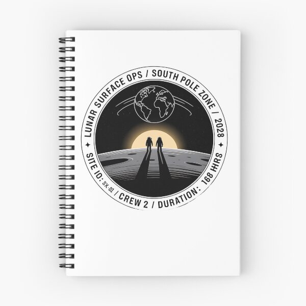 Item preview, moon mission - lunar south pole - 2028 moon landing - Space architecture - Extraterrestrial engineering - Lunar schematic - South Pole Moon mission - Mission patch aesthetic - Technical spacewear designed and sold by JansenGS.