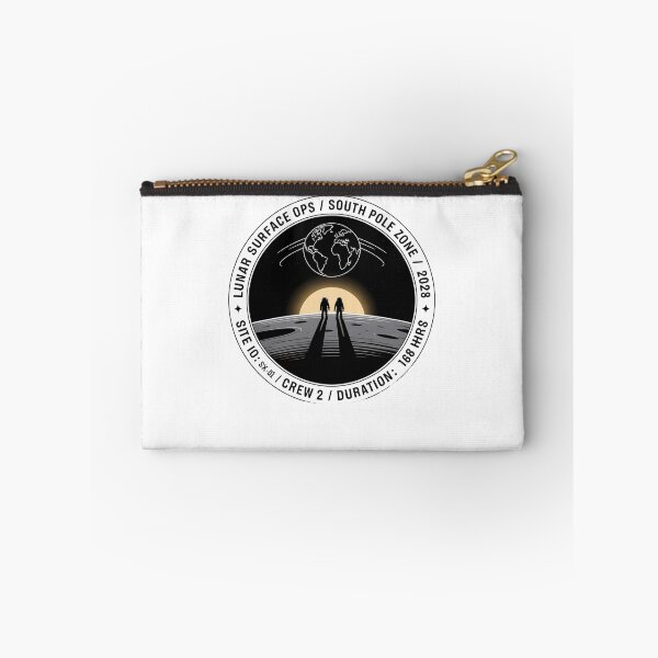 Item preview, moon mission - lunar south pole - 2028 moon landing - Space architecture - Extraterrestrial engineering - Lunar schematic - South Pole Moon mission - Mission patch aesthetic - Technical spacewear designed and sold by JansenGS.