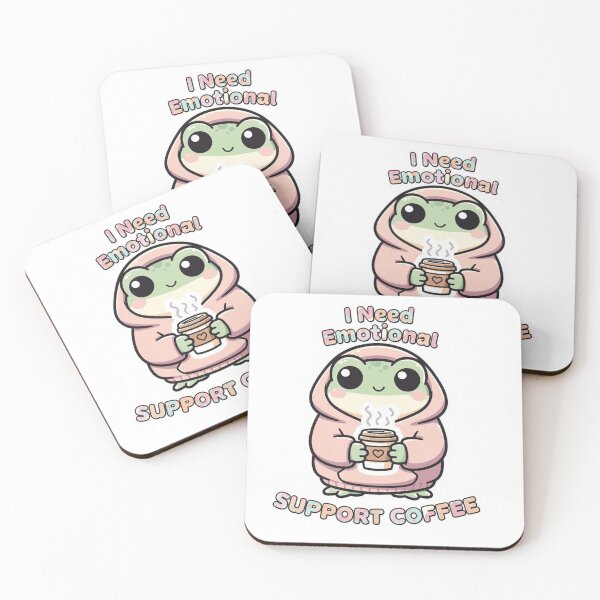 Item preview, Emotional Support Coffee lover Frog designed and sold by  Bold Border Studio..