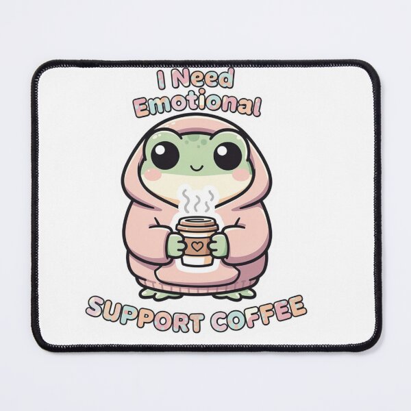 Item preview, Emotional Support Coffee lover Frog designed and sold by Bold Border Studio..