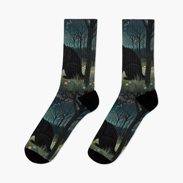 Item preview, Vintage black cat midnight landscape  designed and sold by hollycooper.