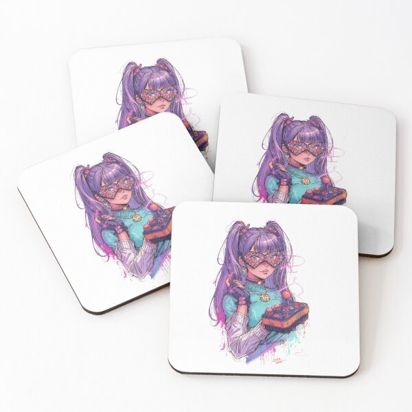 Item preview, Chica gamer arcade retro de los 80 con estética synthwave designed and sold by Ashley critters.