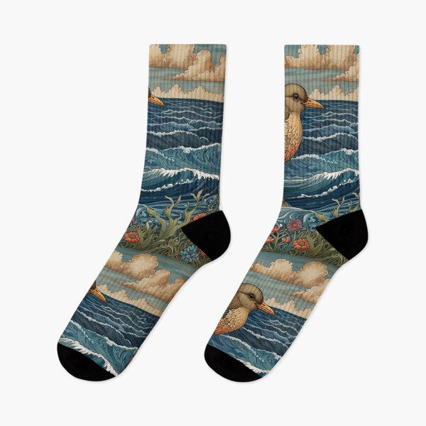 Item preview, Nautical sea shore landscape retro sea bird designed and sold by hollycooper.