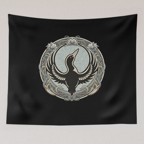Item preview, The Guardian Loon Art Nouveau Serenity Graphic designed and sold by Evaevonechi.