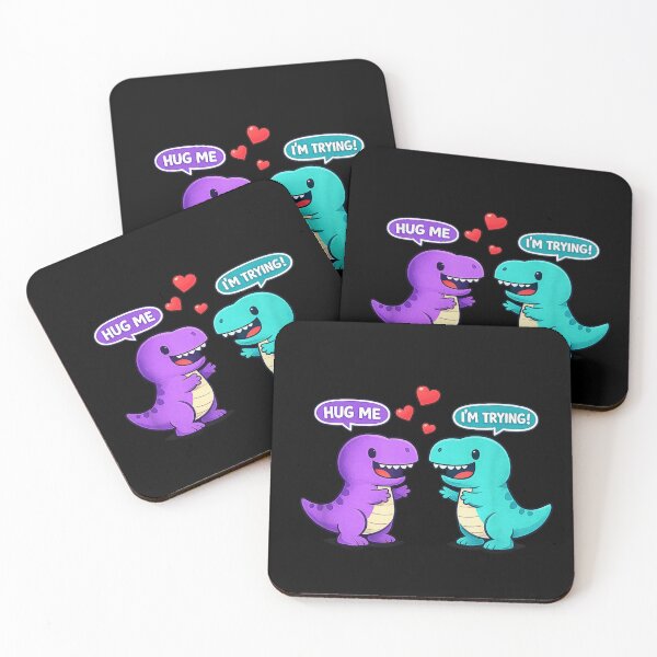 Item preview, Funny T-Rex Hug Me I'm Trying Cute Dinosaur Couple Valentines Day Art designed and sold by Phil Ben.
