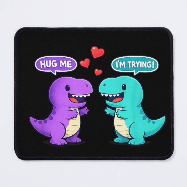 Item preview, Funny T-Rex Hug Me I'm Trying Cute Dinosaur Couple Valentines Day Art designed and sold by Phil Ben.