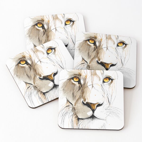 Item preview, Regal Lion Minimalist Golden Fine Art designed and sold by etuvibes.