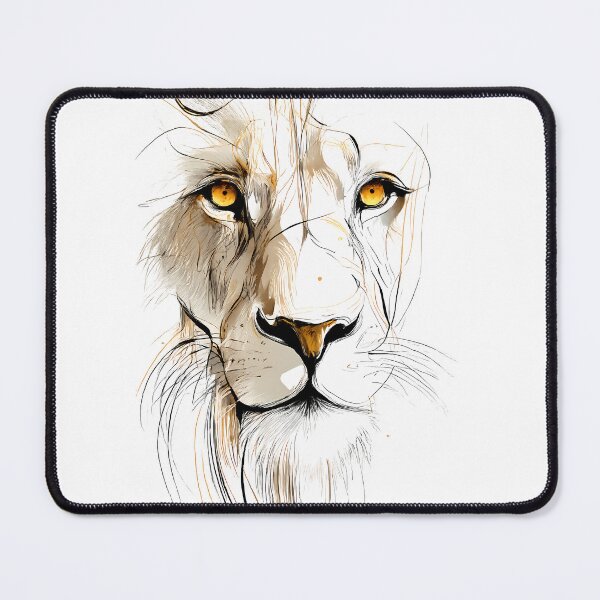Item preview, Regal Lion Minimalist Golden Fine Art designed and sold by etuvibes.