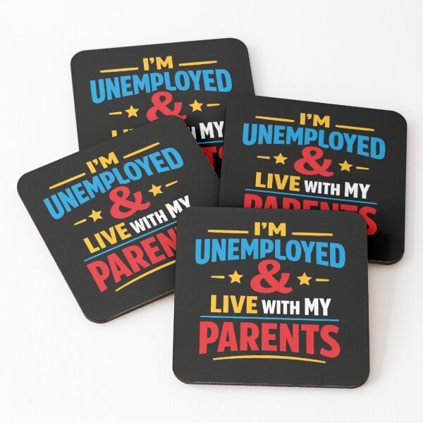 Item preview, I'm Unemployed and Live with My Parents - Retro Bubble Script Text designed and sold by Sarcastic Monkey.