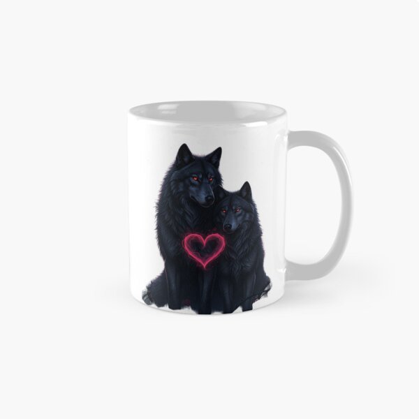 Item preview, Dark Fantasy Wolf Couple in Love – Gothic Valentine Wildlife Art designed and sold by NeoTeeFusion.