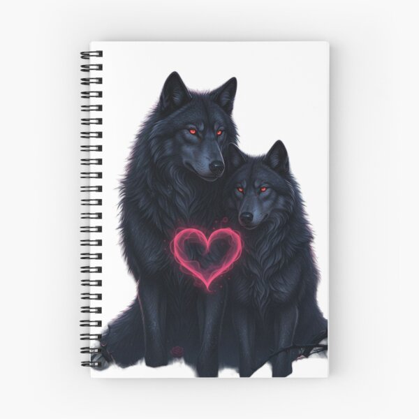 Item preview, Dark Fantasy Wolf Couple in Love – Gothic Valentine Wildlife Art designed and sold by NeoTeeFusion.