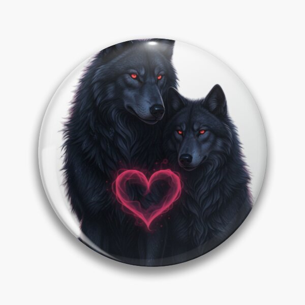 Item preview, Dark Fantasy Wolf Couple in Love – Gothic Valentine Wildlife Art designed and sold by NeoTeeFusion.
