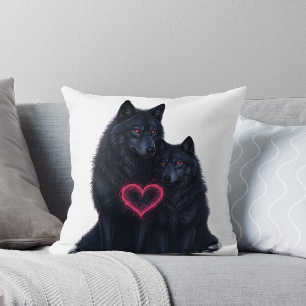Item preview, Dark Fantasy Wolf Couple in Love – Gothic Valentine Wildlife Art designed and sold by NeoTeeFusion.