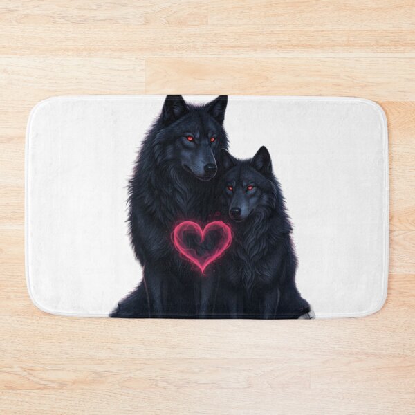 Item preview, Dark Fantasy Wolf Couple in Love – Gothic Valentine Wildlife Art designed and sold by NeoTeeFusion.