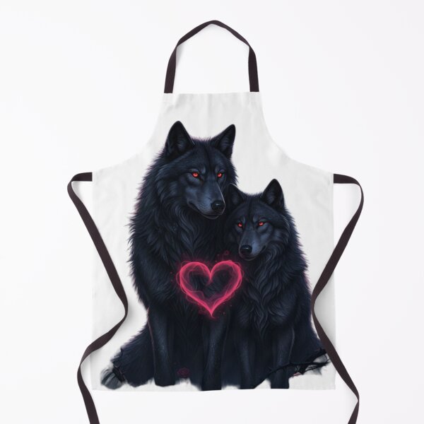 Item preview, Dark Fantasy Wolf Couple in Love – Gothic Valentine Wildlife Art designed and sold by NeoTeeFusion.