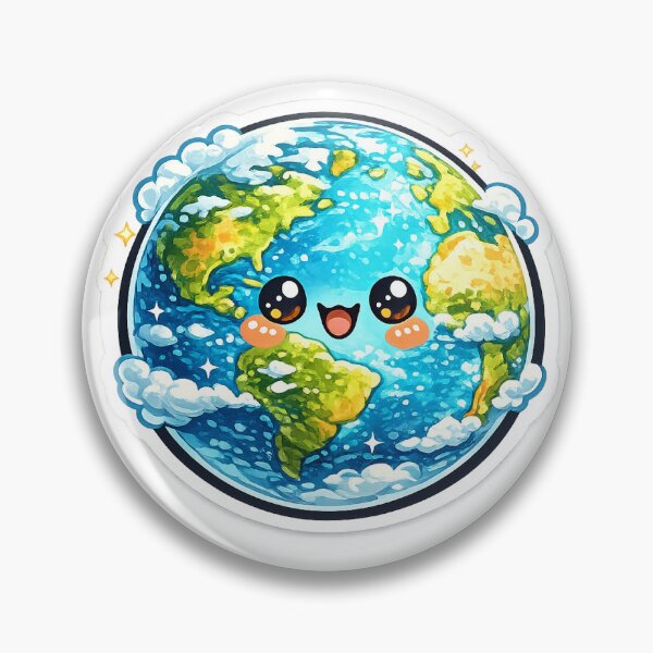 Item preview, Kawaii Earth Sticker (Cute Planet Earth) designed and sold by SnugglePod Studio.
