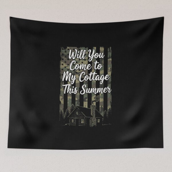 Item preview, Will You Come To My Cottage This Summer Vintage Camo Aesthetic designed and sold by Phil Ben.